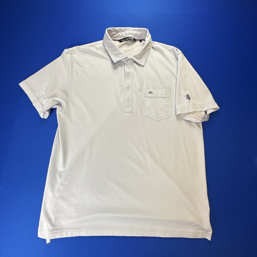 Travis Mathew Polo Shirt Mens XL Light Purple Pima Cotton Golf Logo